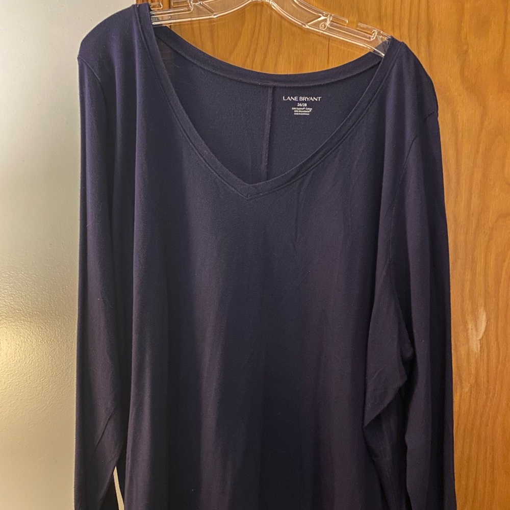 Lane Bryant 26/28 navy/dark purple long sleeve shirt